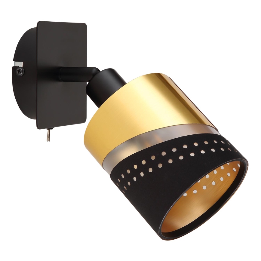 Globo - Faretto da parete 1xE14/25W/230V nero/oro