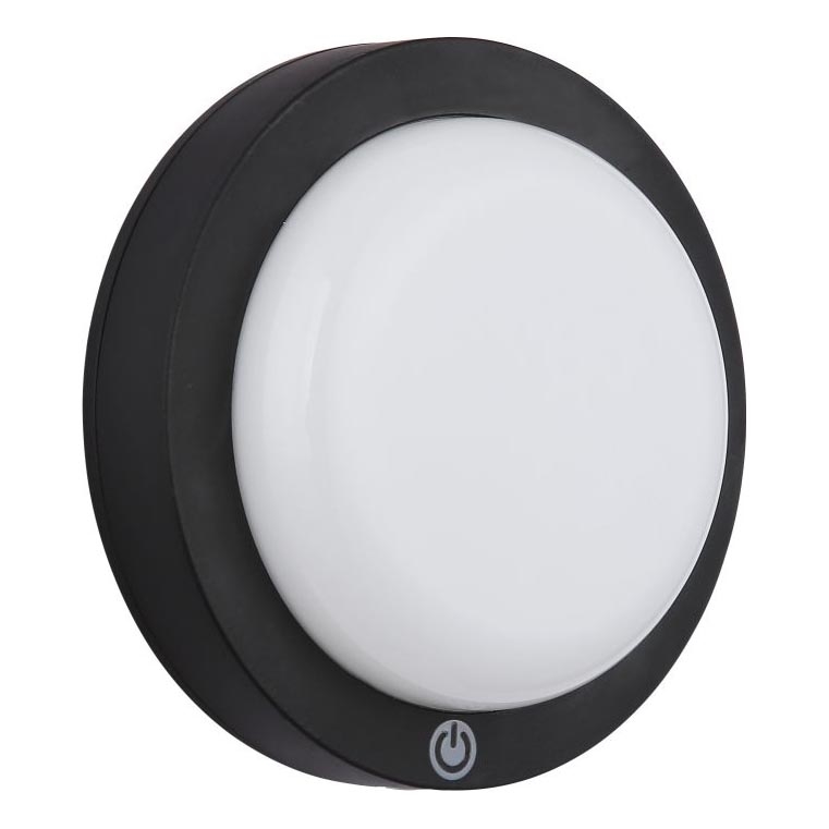 Globo - Lampada da parete ricaricabile a LED con sensore touch LED/1,2W/3,7V diam. 15 cm 1800 mAh nero