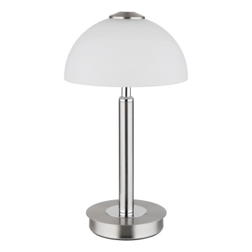 Globo - Lampada da tavolo LED dimmerabile a sfioramento, 7W/230V, 3000K, cromo opaco