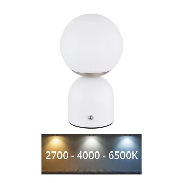 Globo - Lampada da tavolo LED dimmerabile con funzione Touch LED/2,5W/3,7V 2700/4000/6500K 1800 mAh USB bianco