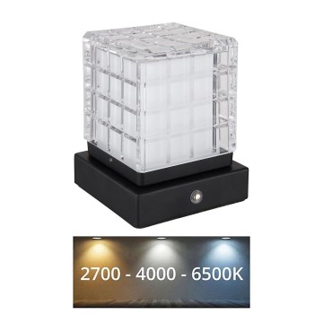 Globo - Lampada da tavolo LED dimmerabile con funzione Touch LED/2,5W/3,7V 2700K/4000K/6500K 1800 mAh USB nero