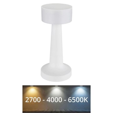 Globo - Lampada da tavolo LED dimmerabile con touch LED/1W/3,7V 2700K/4000K/6500K 800 mAh USB bianca