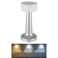 Globo - Lampada da tavolo LED dimmerabile con touch LED/1W/3,7V 2700K/4000K/6500K 800 mAh USB cromo opaco