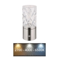 Globo - Lampada da tavolo LED dimmerabile con touch LED/2,5W/3,7V 2700K/4000K/6500K 1800 mAh USB cromo opaco