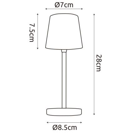 Globo - Lampada da tavolo LED Dimmerabile per esterni LED/2W/5V 3000/4000/6000K 2200 mAh IP44 cremoso