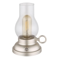 Globo - Lampada da tavolo ricaricabile a LED dimmerabile con touch LED/1W/3,7V 1200 mAh cromo opaco