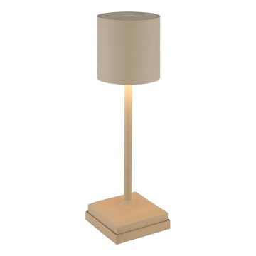 Globo - Lampada da tavolo ricaricabile dimmerabile a sfioramento LED 1,5W/5V, 2200 mAh, beige