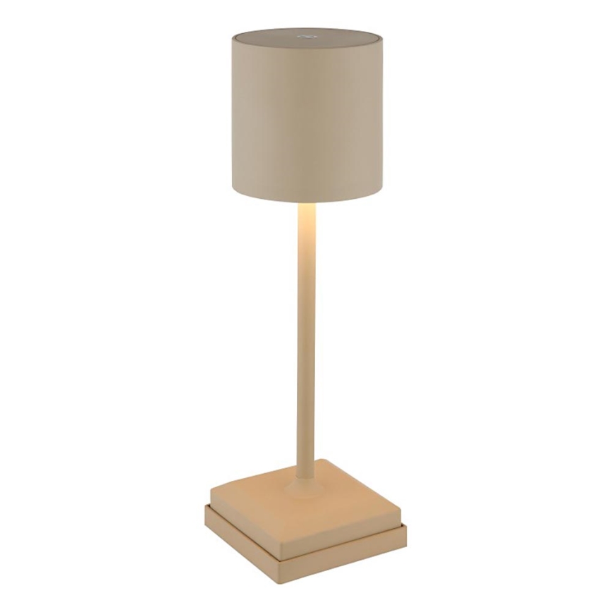 Globo - Lampada da tavolo ricaricabile dimmerabile a sfioramento LED 1,5W/5V, 2200 mAh, beige