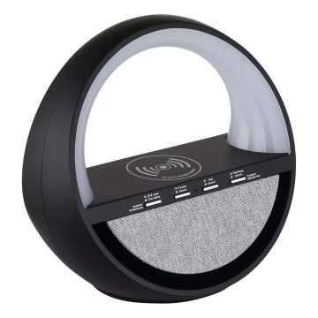 Globo - Lampada da tavolo ricaricabile LED RGB a sfioramento con altoparlante e ricarica wireless QI LED/3,5W/5V 1800 mAh