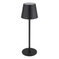 Globo - Lampada da tavolo ricaricabile per esterni 3 in 1 a LED, dimmerabile con controllo touch, 3W/5V, 3000/4000/5000K, IP54, 1800 mAh, nero