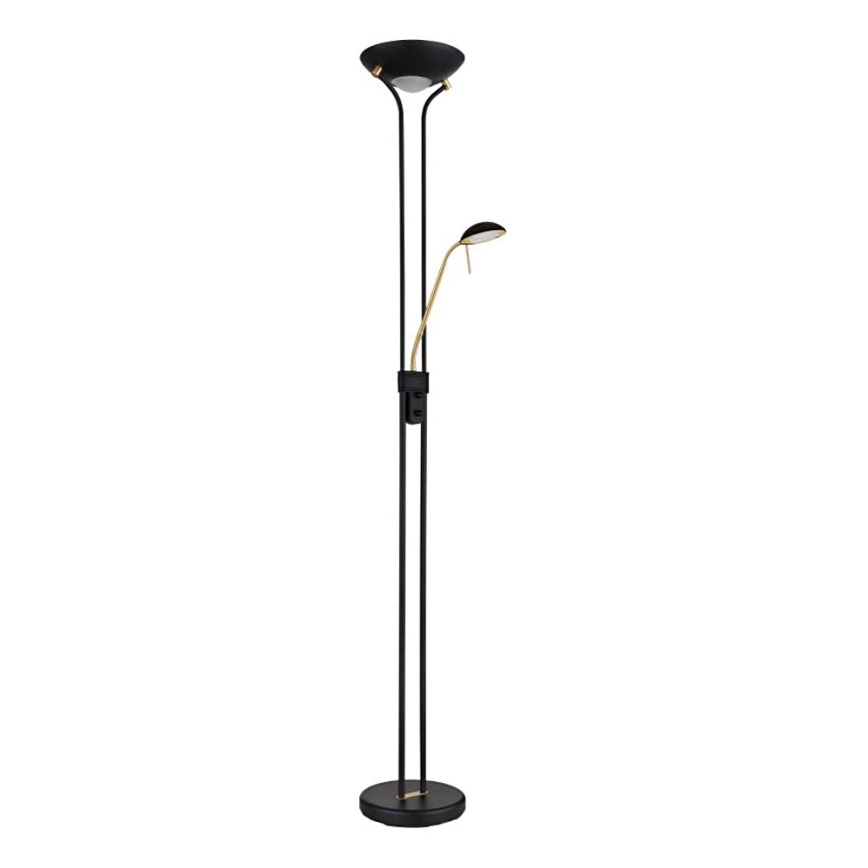Globo - Lampada da terra dimmerabile LED/20W/230V + LED/5,5W 3000K nero/oro