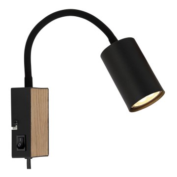 Globo - Lampada flessibile 1xGU10/35W/230V nero/marrone