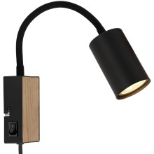Globo - Lampada flessibile da muro 1xGU10/35W/230V nero/marrone