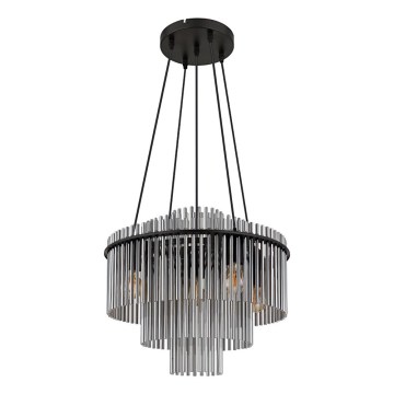 Globo - Lampadario a cavo 5xE27/60W/230V nero