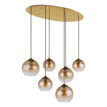 Globo - Lampadario a cavo 6xE27/60W/230V ottone