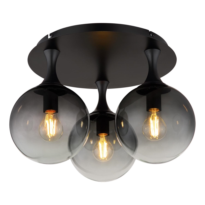 Globo - Lampadario a plafone 3xE27/10W/230V diametro 46 cm nero