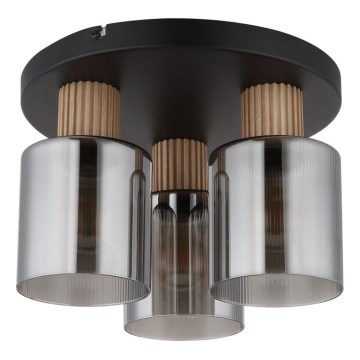 Globo - Lampadario a plafone 3xE27/25W/230V nero diametro 30 cm