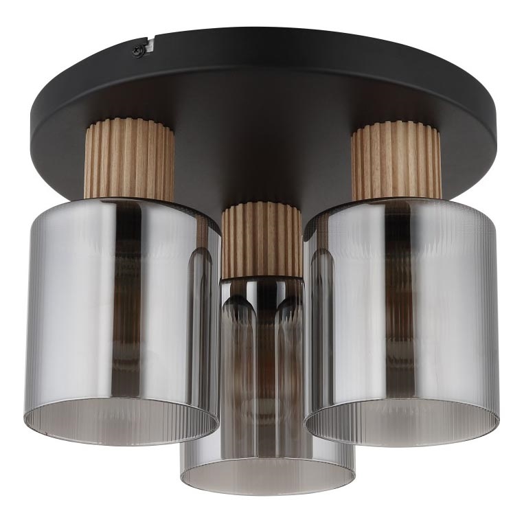 Globo - Lampadario a plafone 3xE27/25W/230V nero diametro 30 cm