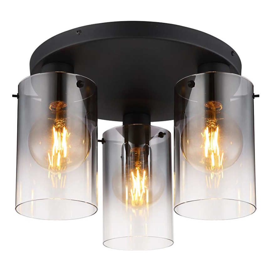 Globo - Lampadario a plafone 3xE27/40W/230V diametro 40,5 cm nero