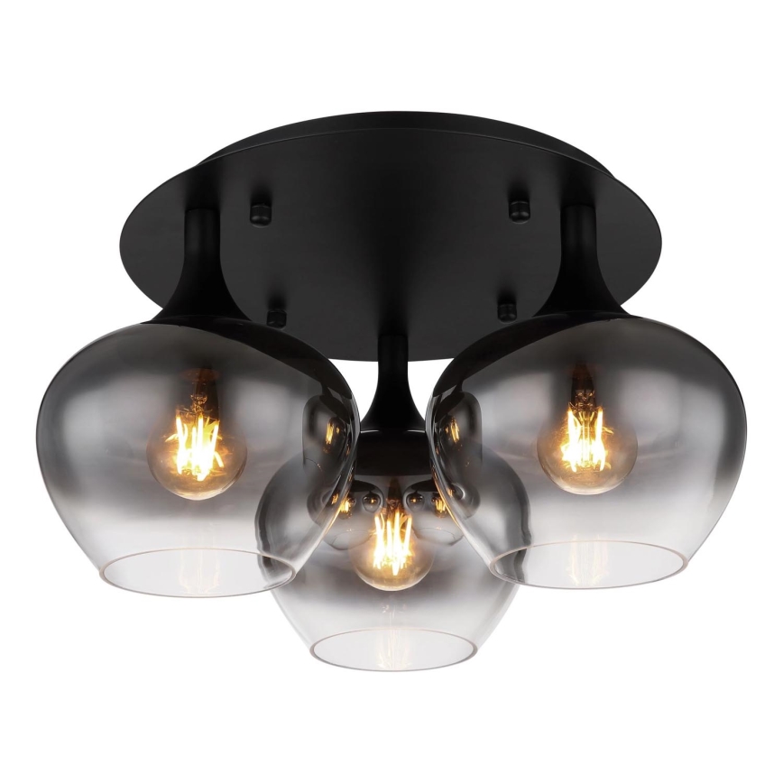Globo - Lampadario a plafone 3xE27/40W/230V diametro 45 cm nero