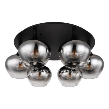 Globo - Lampadario a plafone 6xE27/40W/230V Ø 65 cm nero
