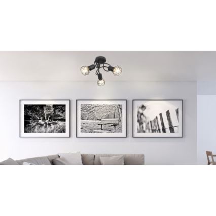 Globo - Lampadario a plafone LED 3xE14/6W/230V nero