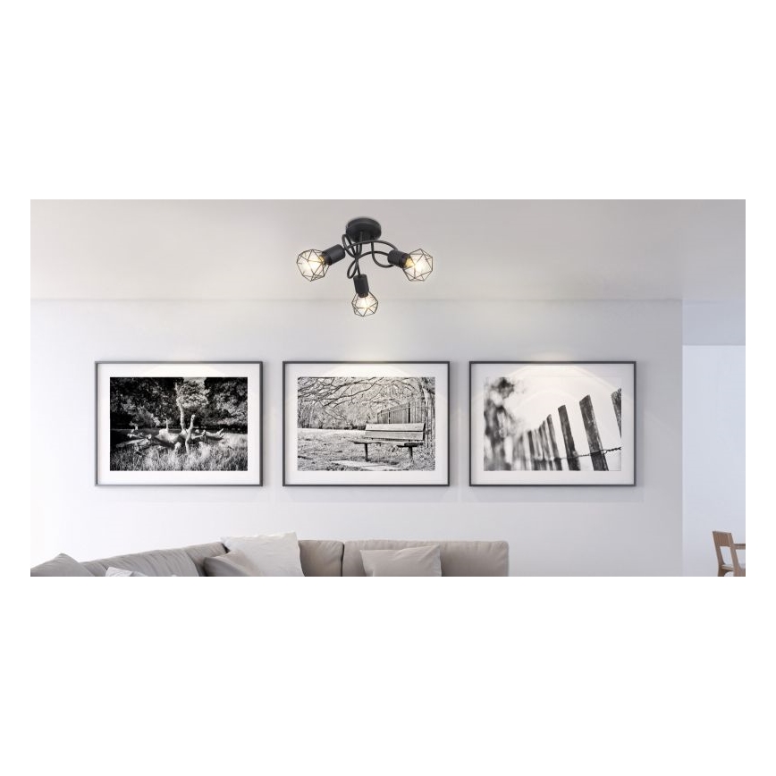 Globo - Lampadario a plafone LED 3xE14/6W/230V nero