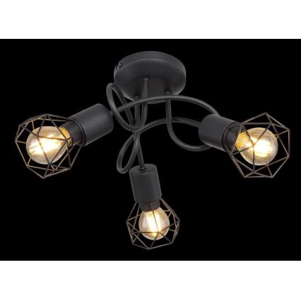 Globo - Lampadario a plafone LED 3xE14/6W/230V nero