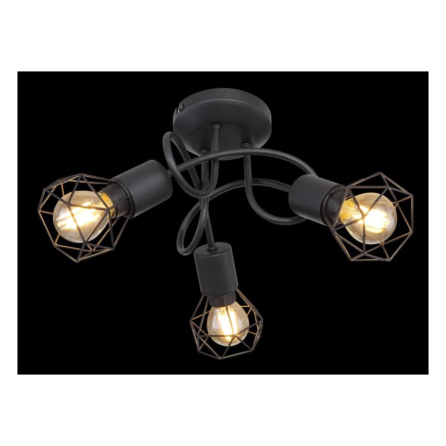 Globo - Lampadario a plafone LED 3xE14/6W/230V nero