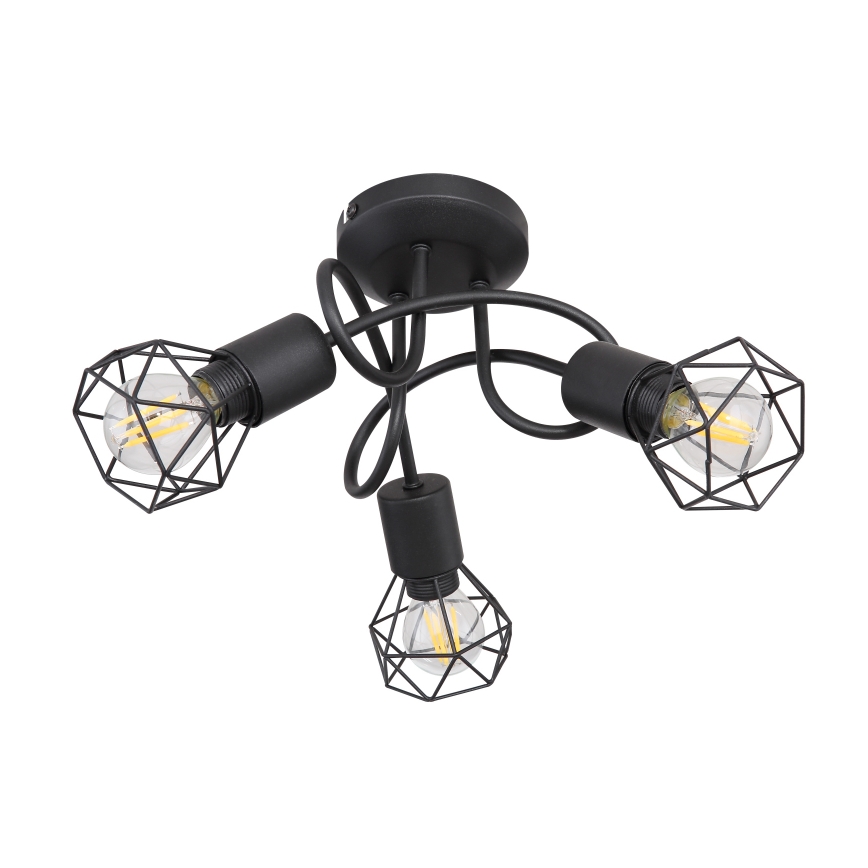 Globo - Lampadario a plafone LED 3xE14/6W/230V nero