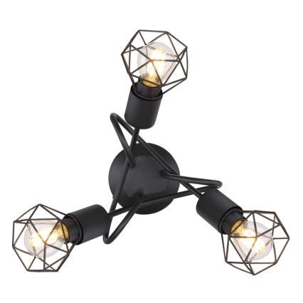 Globo - Lampadario a plafone LED 3xE14/6W/230V nero
