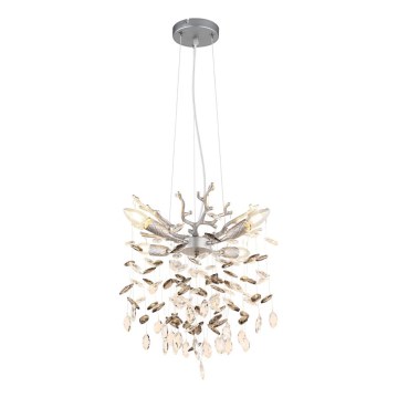 Globo - Lampadario a sospensione con cavo 4xE14/40W/230V argento