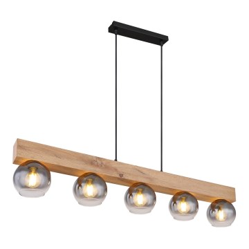 Globo - Lampadario a sospensione con cavo 5xE27/40W/230V