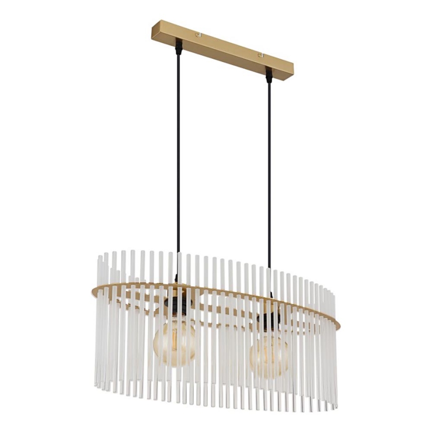 Globo - Lampadario a sospensione con filo 2xE27/60W/230V oro
