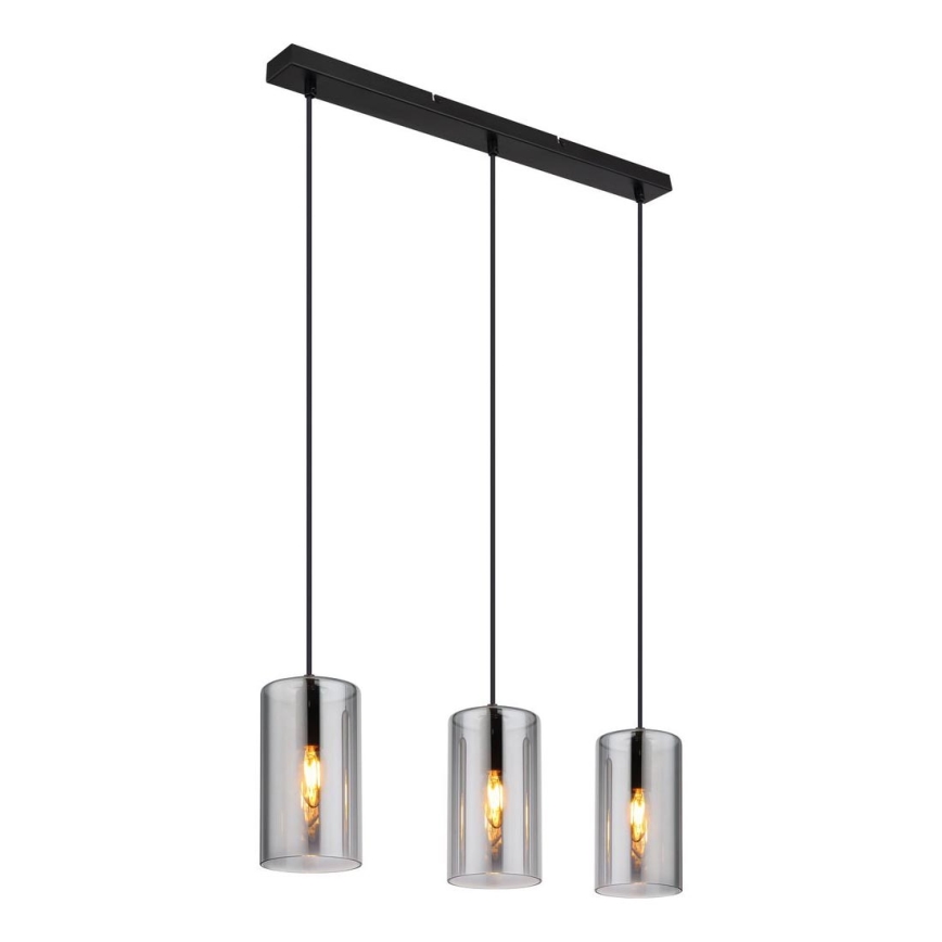 Globo - Lampadario a sospensione con filo 3xE14/25W/230V nero