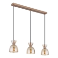 Globo - Lampadario a sospensione con filo 3xE14/40W/230V marrone/fumé