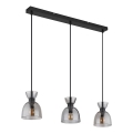 Globo - Lampadario a sospensione con filo 3xE14/40W/230V nero/fumé