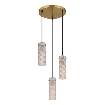 Globo - Lampadario a sospensione con filo 3xE14/40W/230V oro