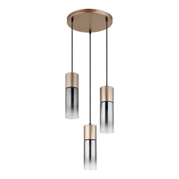 Globo - Lampadario a sospensione con filo 3xE27/25W/230V bronzo diametro 34 cm
