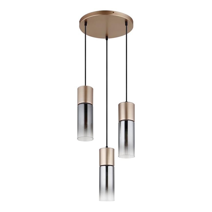Globo - Lampadario a sospensione con filo 3xE27/25W/230V bronzo diametro 34 cm