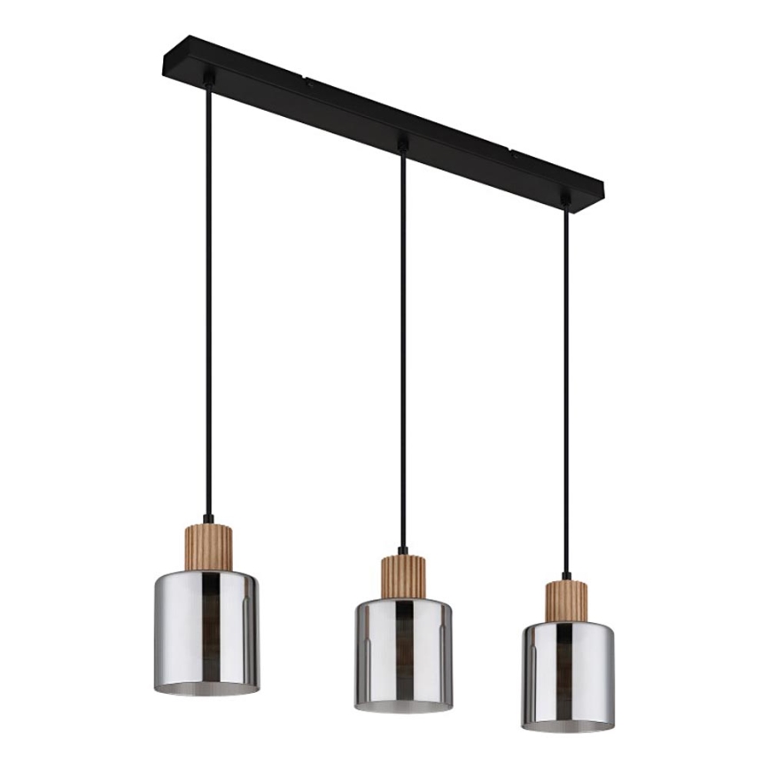 Globo - Lampadario a sospensione con filo 3xE27/25W/230V nero