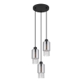 Globo - Lampadario a sospensione con filo 3xE27/40W/230V diametro 25 cm nero