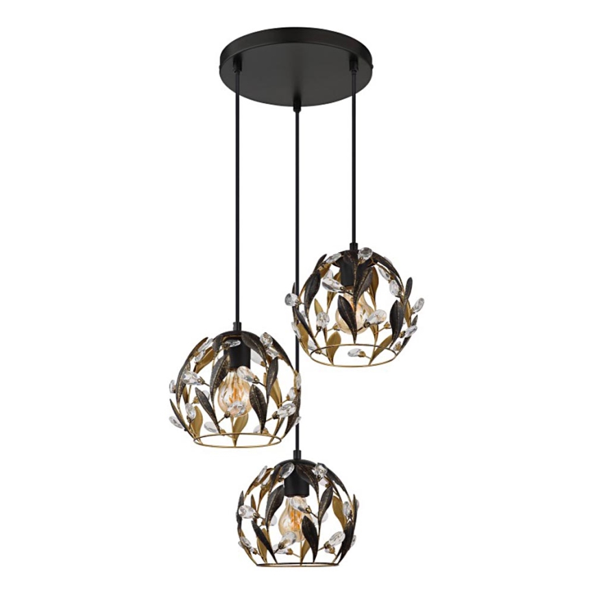 Globo - Lampadario a sospensione con filo 3xE27/40W/230V diametro 41 cm