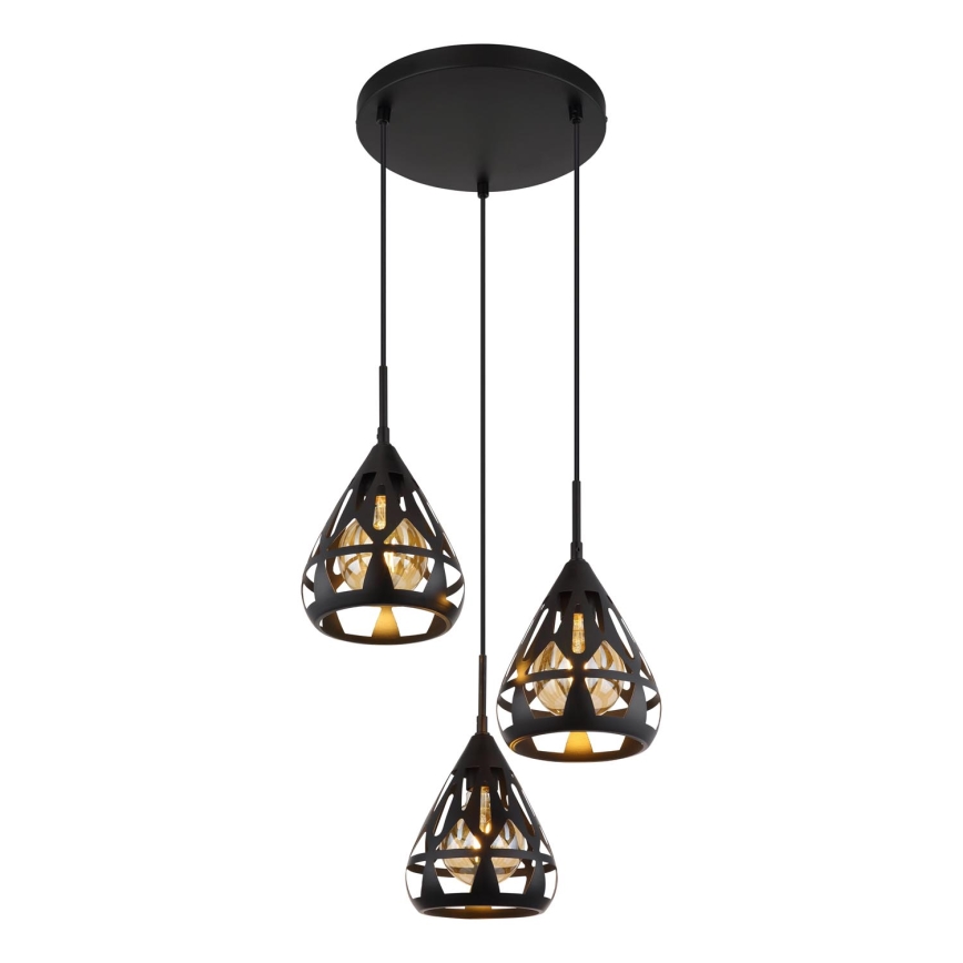 Globo - Lampadario a sospensione con filo 3xE27/40W/230V