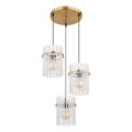 Globo - Lampadario a sospensione con filo 3xE27/60W/230V diametro 47 cm oro
