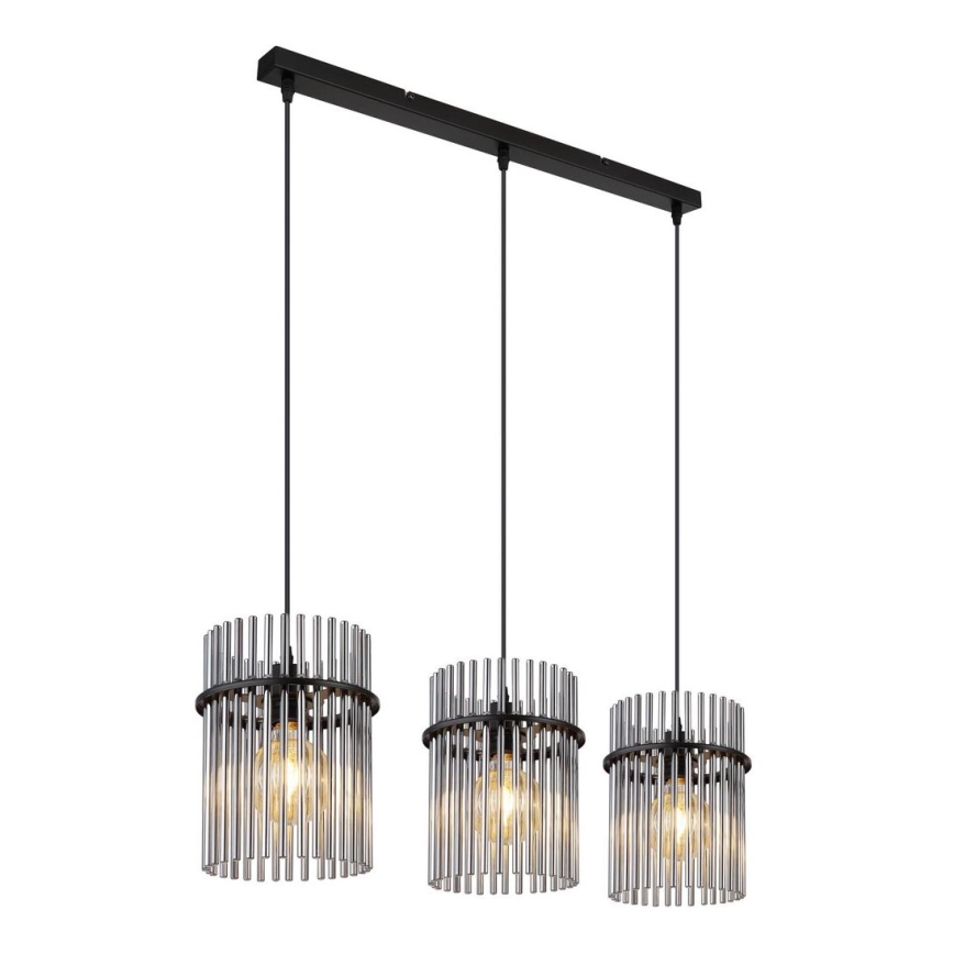 Globo - Lampadario a sospensione con filo 3xE27/60W/230V nero