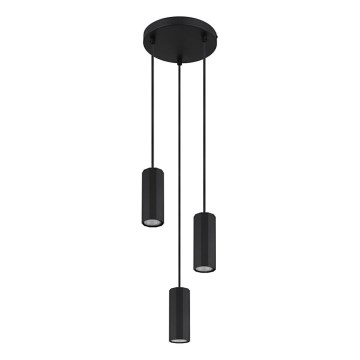 Globo - Lampadario a sospensione con filo 3xGU10/25W/230V nero
