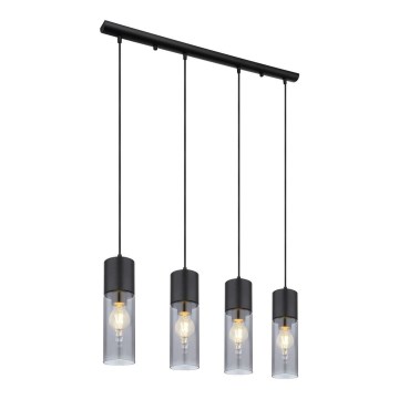 Globo - Lampadario a sospensione con filo 4xE27/25W/230V nero