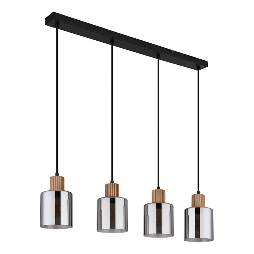 Globo - Lampadario a sospensione con filo 4xE27/25W/230V nero