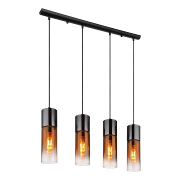 Globo - Lampadario a sospensione con filo 4xE27/25W/230V nero/rame